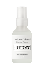 Bottle of eucalyptus cedarwood shower steamer by aurore for home shower spa relaxation