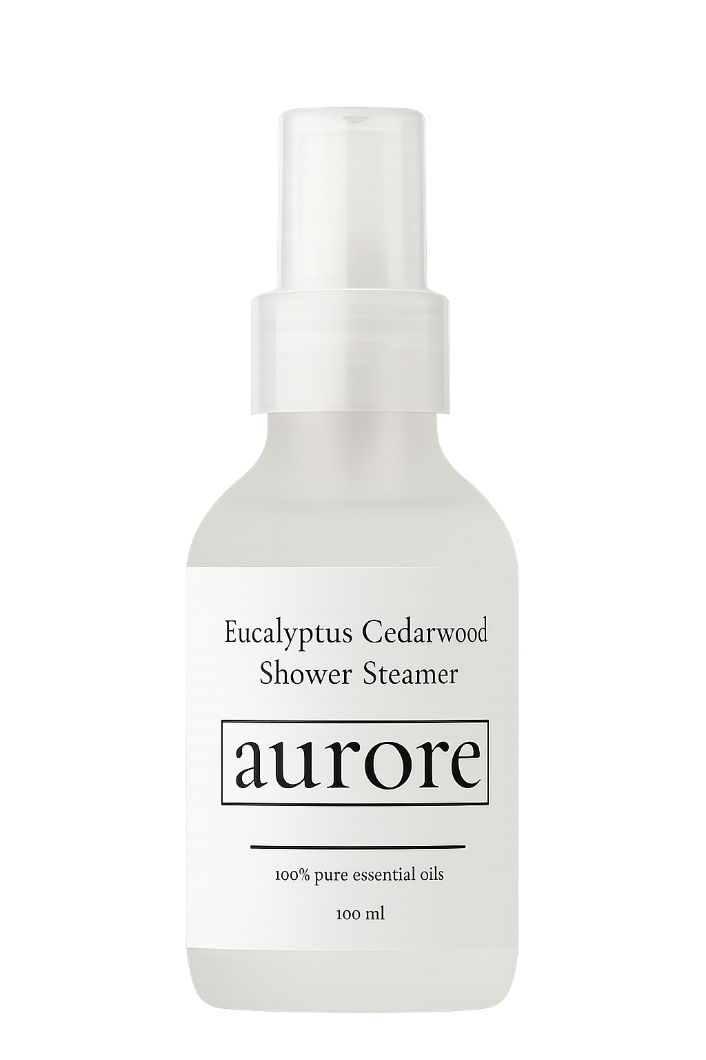 Bottle of eucalyptus cedarwood shower steamer by aurore for home shower spa relaxation